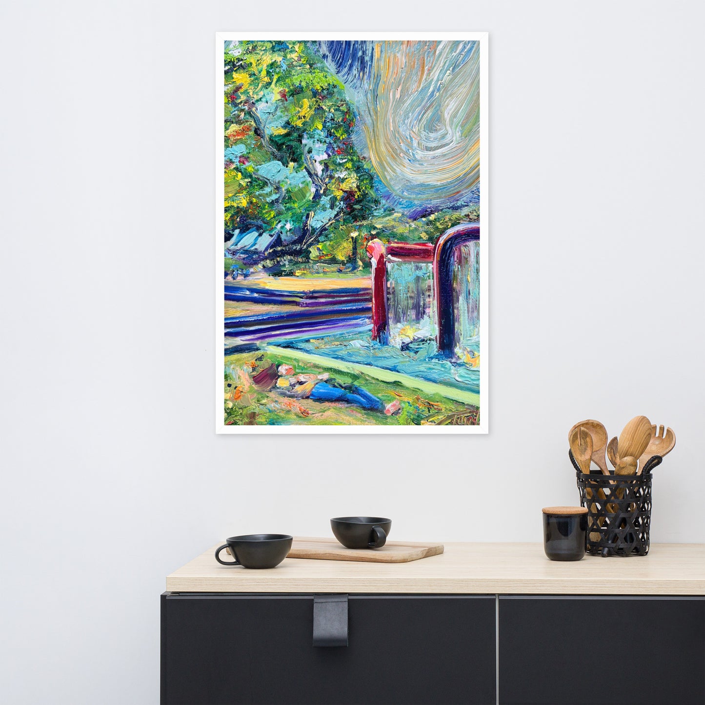"Green Fountain" Framed Print